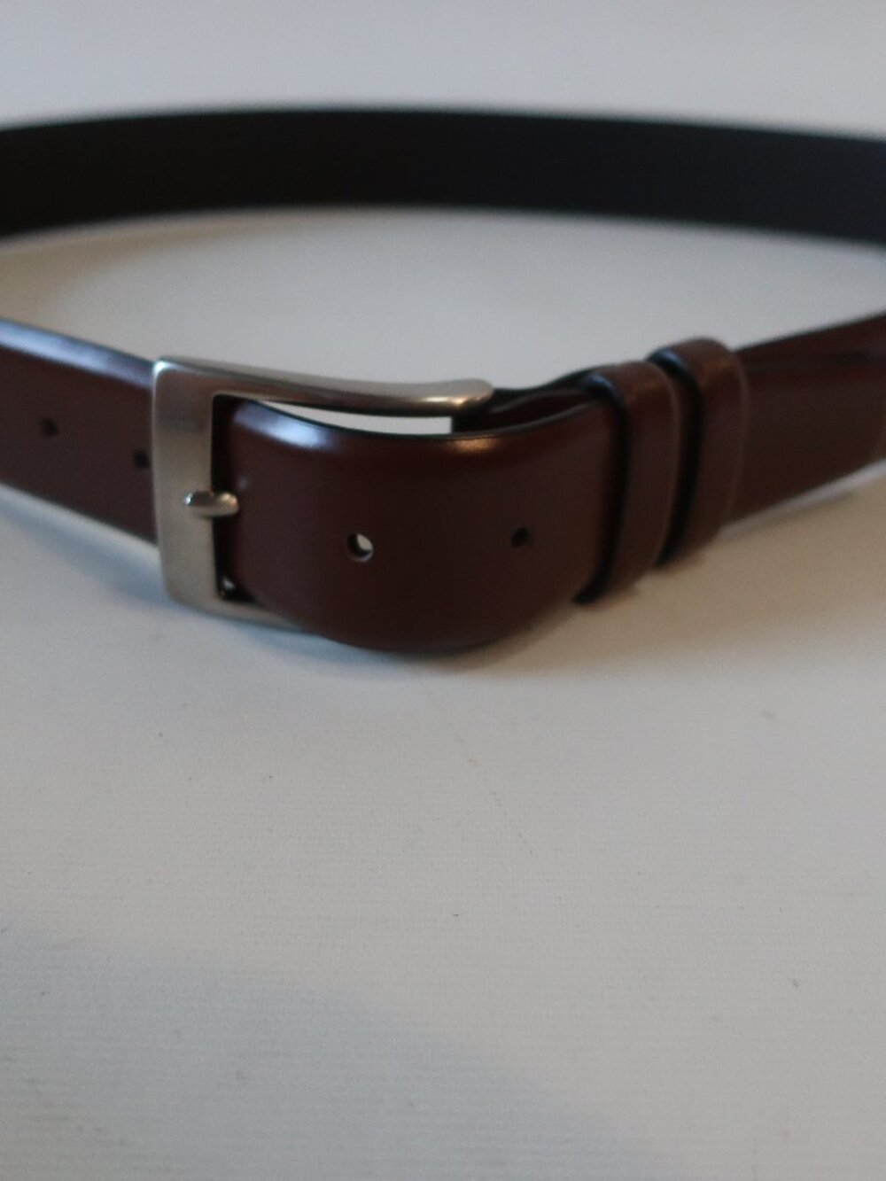 Mens Borrelli Napoli Brown Leather Belt W/Silver Buckle 95/110